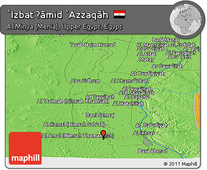 Political Panoramic Map of `Izbat Ḩāmid `Azzaqāh