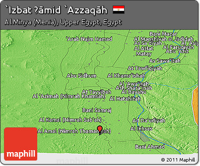 Political Panoramic Map of `Izbat Ḩāmid `Azzaqāh