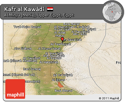 Satellite Panoramic Map of Kafr Al Kawādī