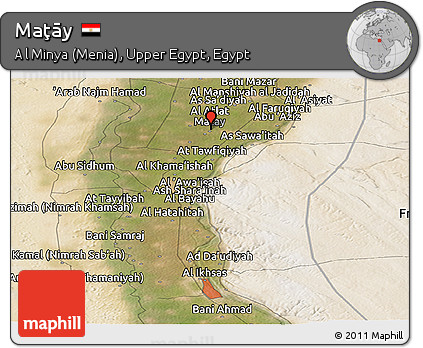 Satellite Panoramic Map of Maţāy