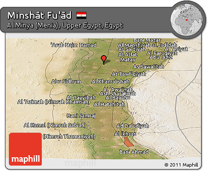 Satellite Panoramic Map of Minshāt Fu'ād