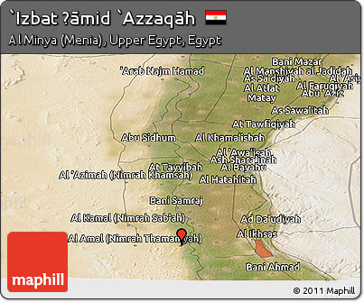 Satellite Panoramic Map of `Izbat Ḩāmid `Azzaqāh