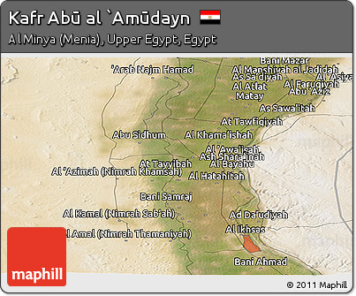 Satellite Panoramic Map of Kafr Abū Al `Amūdayn