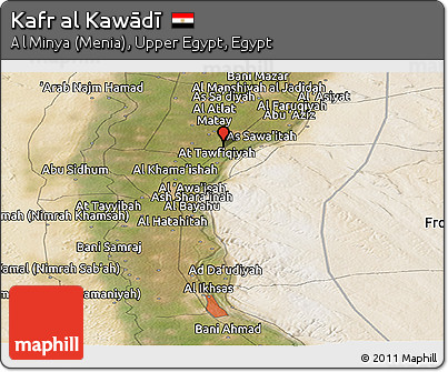 Satellite Panoramic Map of Kafr Al Kawādī