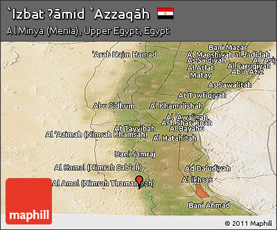 Satellite Panoramic Map of `Izbat Ḩāmid `Azzaqāh