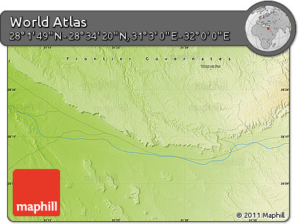 Physical Map of the Area around 28° 18' 5" N, 31° 31' 29" E