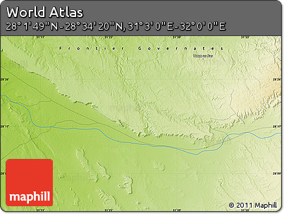 Physical Map of the Area around 28° 18' 5" N, 31° 31' 29" E