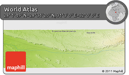Physical Panoramic Map of the Area around 28° 18' 5" N, 31° 31' 29" E