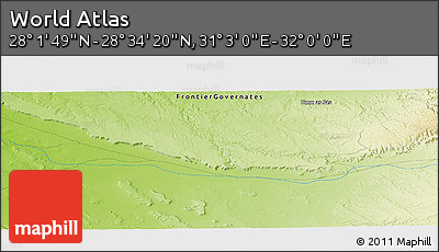 Physical Panoramic Map of the Area around 28° 18' 5" N, 31° 31' 29" E