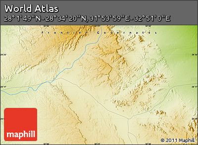 Physical Map of the Area around 28° 18' 5" N, 32° 22' 30" E
