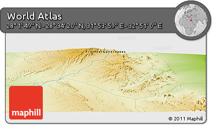 Physical Panoramic Map of the Area around 28° 18' 5" N, 32° 22' 30" E