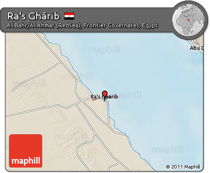 Shaded Relief 3D Map of Ra's Ghārib