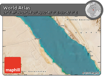 Satellite Map of the Area around 28° 18' 5" N, 33° 13' 30" E