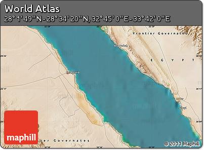 Satellite Map of the Area around 28° 18' 5" N, 33° 13' 30" E