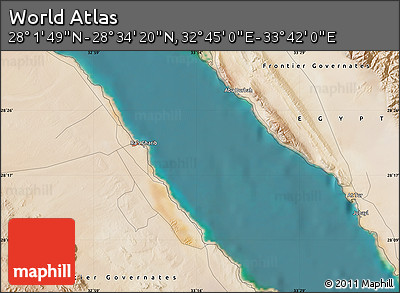 Satellite Map of the Area around 28° 18' 5" N, 33° 13' 30" E