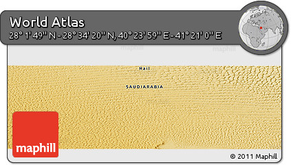 Physical Panoramic Map of the Area around 28° 18' 5" N, 40° 52' 30" E