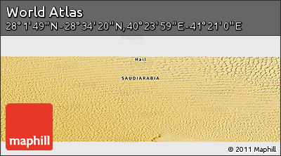 Physical Panoramic Map of the Area around 28° 18' 5" N, 40° 52' 30" E