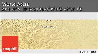 Physical Panoramic Map of the Area around 28° 18' 5" N, 41° 43' 30" E