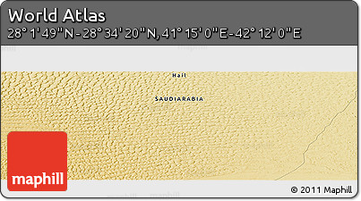 Physical Panoramic Map of the Area around 28° 18' 5" N, 41° 43' 30" E