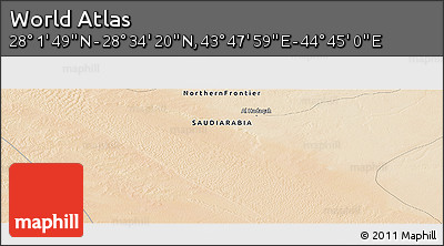 Satellite Panoramic Map of the Area around 28° 18' 5" N, 44° 16' 29" E