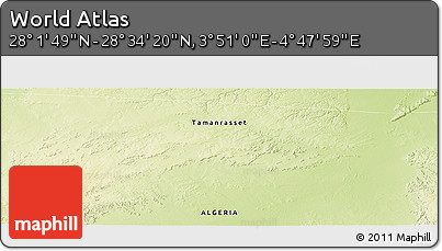 Physical Panoramic Map of the Area around 28° 18' 5" N, 4° 19' 30" E