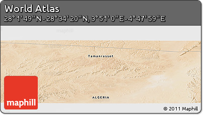 Satellite Panoramic Map of the Area around 28° 18' 5" N, 4° 19' 30" E