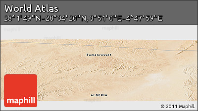 Satellite Panoramic Map of the Area around 28° 18' 5" N, 4° 19' 30" E