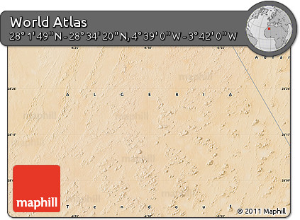 Satellite Map of the Area around 28° 18' 5" N, 4° 10' 30" W