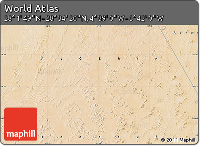 Satellite Map of the Area around 28° 18' 5" N, 4° 10' 30" W