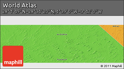 Political Panoramic Map of the Area around 28° 18' 5" N, 4° 10' 30" W