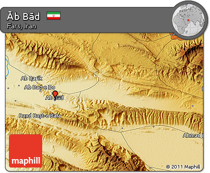 Physical 3D Map of Āb Bād