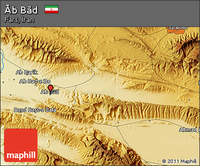 Physical 3D Map of Āb Bād