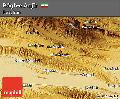 Physical 3D Map of Bāgh-e Anjīr