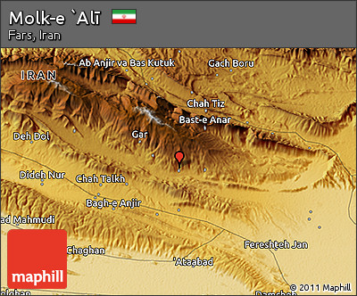Physical 3D Map of Molk-e `Alī