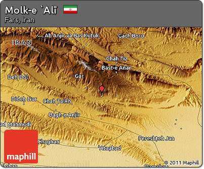 Physical 3D Map of Molk-e `Alī