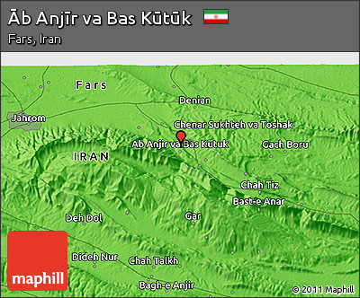 Political 3D Map of Āb Anjīr Va Bas Kūtūk