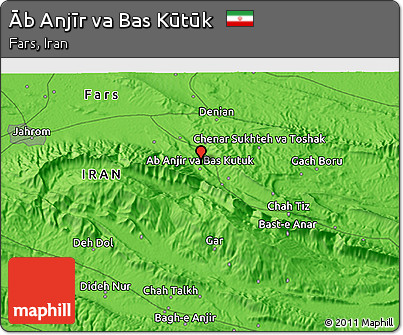 Political 3D Map of Āb Anjīr Va Bas Kūtūk