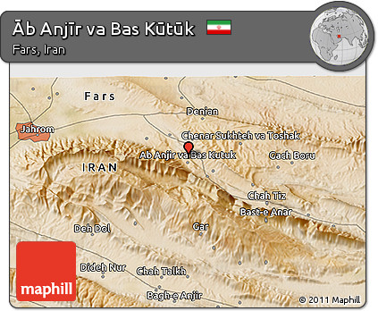Satellite 3D Map of Āb Anjīr Va Bas Kūtūk