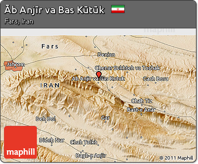 Satellite 3D Map of Āb Anjīr Va Bas Kūtūk