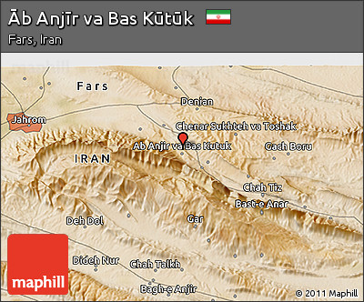 Satellite 3D Map of Āb Anjīr Va Bas Kūtūk