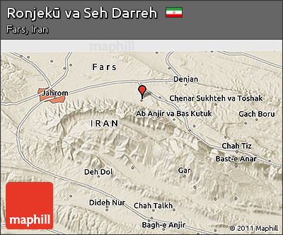 Shaded Relief 3D Map of Ronjekū Va Seh Darreh