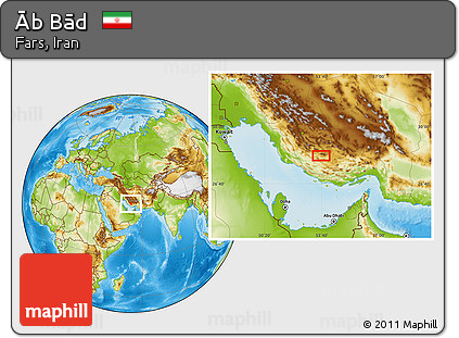 Physical Location Map of Āb Bād