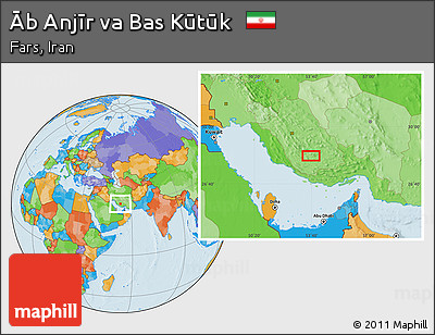 Political Location Map of Āb Anjīr Va Bas Kūtūk