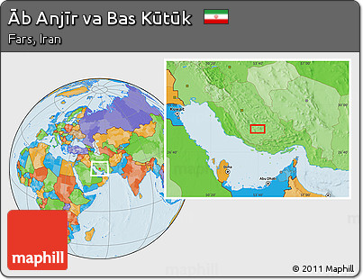 Political Location Map of Āb Anjīr Va Bas Kūtūk