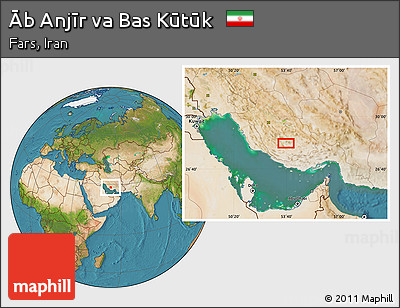 Satellite Location Map of Āb Anjīr Va Bas Kūtūk