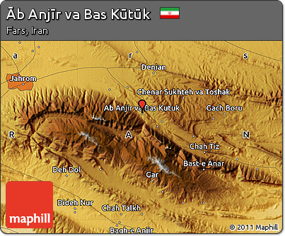 Physical Map of Āb Anjīr Va Bas Kūtūk