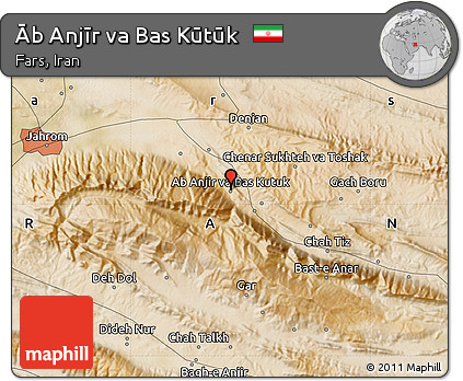 Satellite Map of Āb Anjīr Va Bas Kūtūk