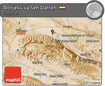 Satellite Map of Ronjekū Va Seh Darreh