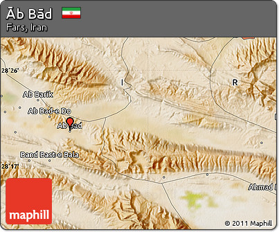 Satellite Map of Āb Bād