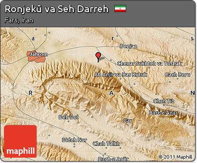 Satellite Map of Ronjekū Va Seh Darreh